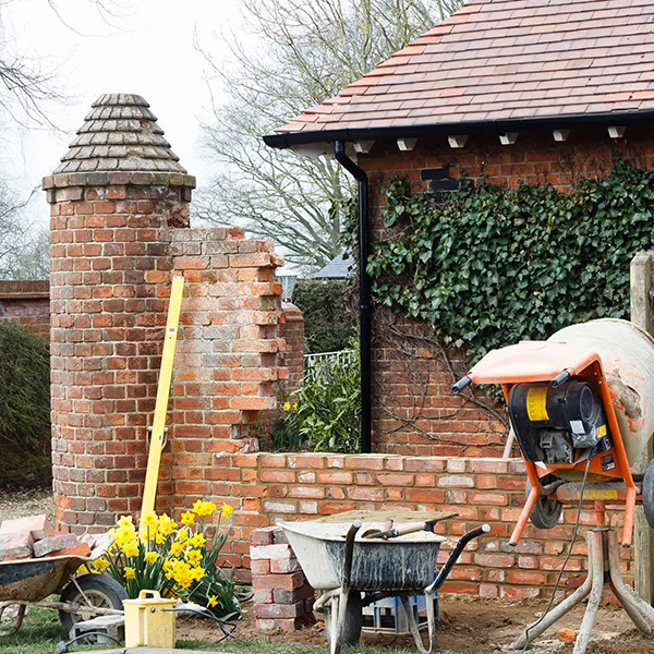 brick wall building site